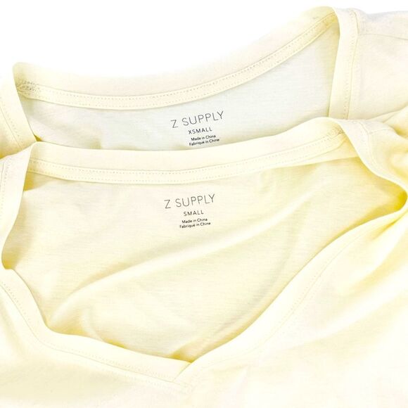 NWT Z Supply Kasey Modal V Neck Tee‎ size S- pastel yellow comfy - Picture 3 of 4